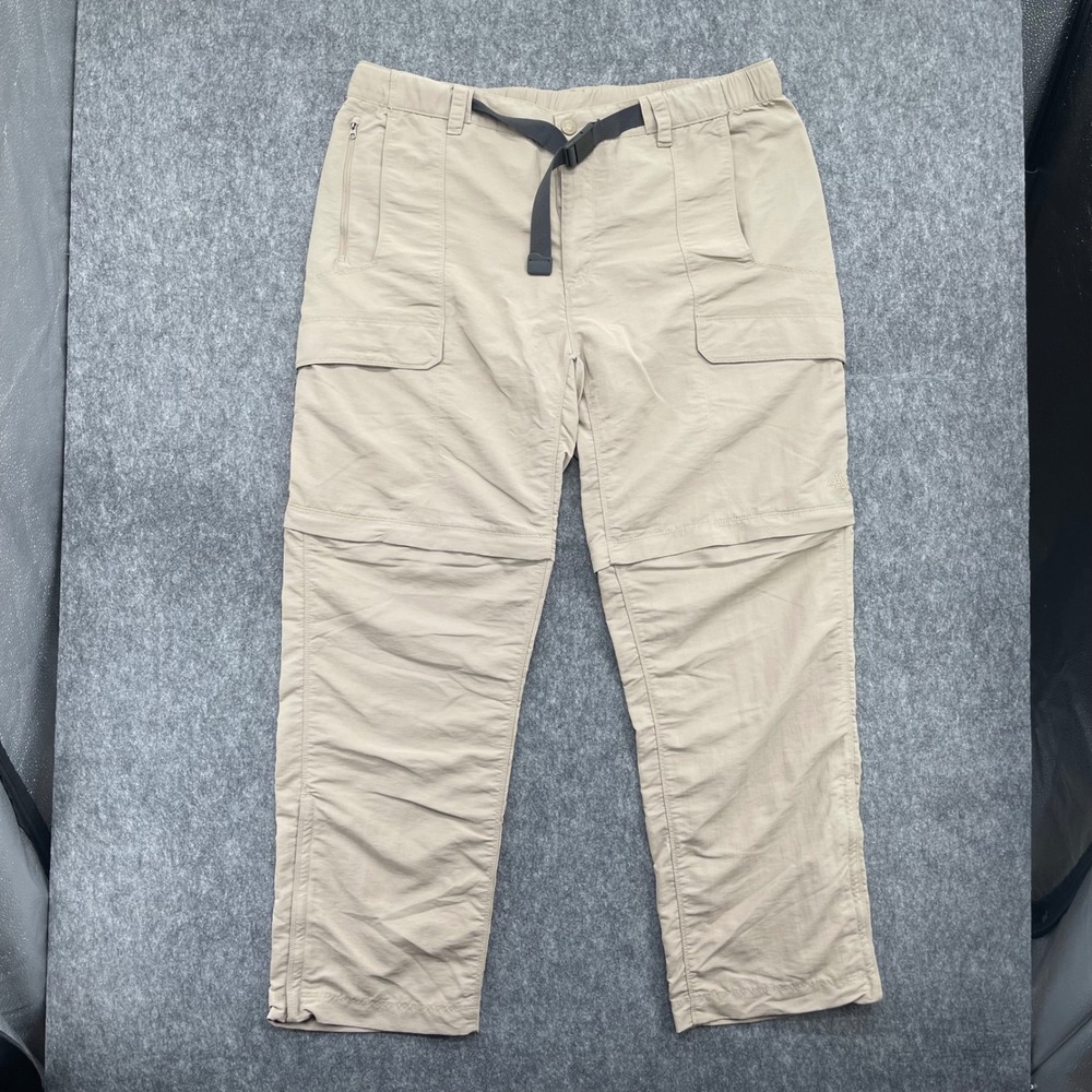 The North Face Convertible Pants Mens XL Tan Khaki Zip Off Cargo Hiking